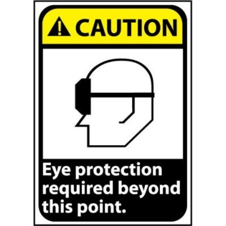 NATIONAL MARKER CO Caution Sign 14x10 Rigid Plastic - Eye Protection Required CGA26RB